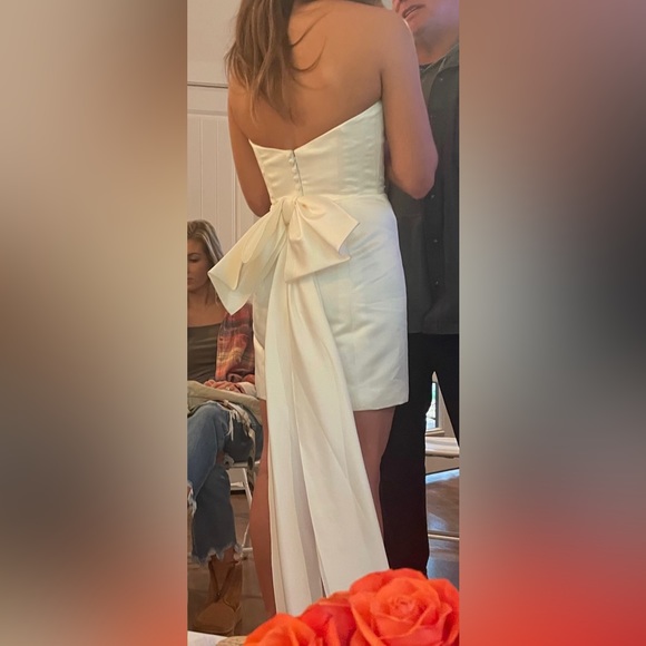 ANTHROPOLOGIE BHLDN AMSALE WILLOW BOW DRESS - SHORTENED - Picture 2 of 8